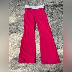 Girls size 6/6x pink fold down waist pants